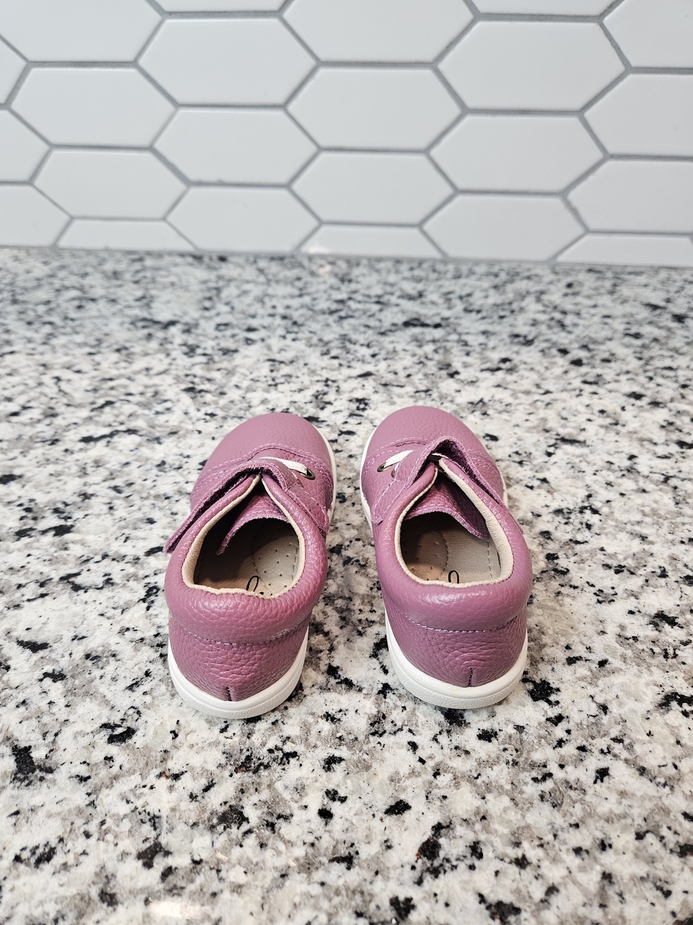 Monkey Feet Pink Leather-Look Sneakers for Kids - Picture 3 of 6